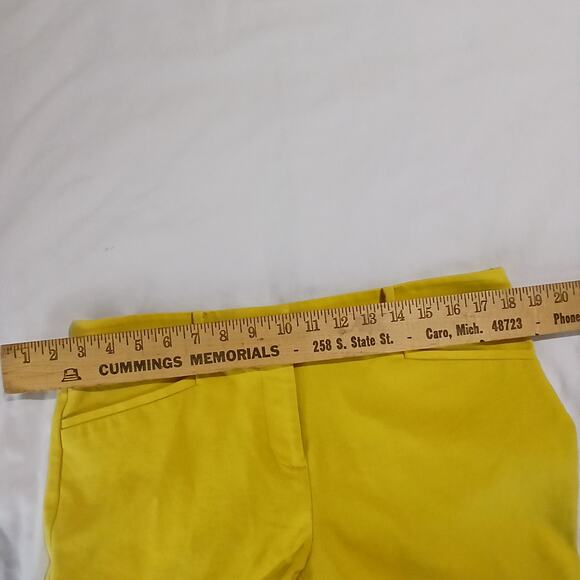 LOFT Marisa The Riviera Pant 8P Lemon Yellow Cotton Blend Cropped Machine Wash - Picture 8 of 9